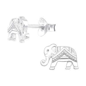 Sterling Silver Elephant Simple Stud Earrings